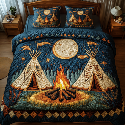 Native American Tent 3-Piece Quilted Bedding Set GFTOTP1922
