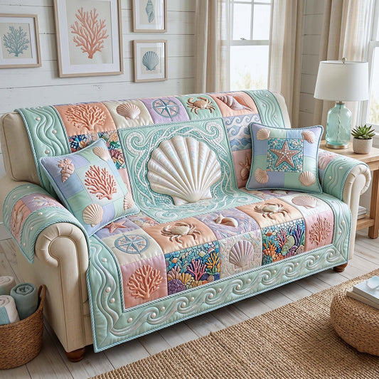 Coastal Whisper Quilted Sofa Cover GFTOTP19265