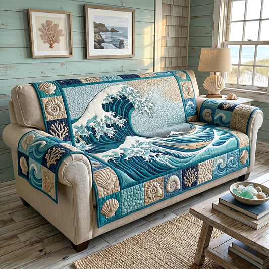 Coastal Whisper Quilted Sofa Cover GFTOTP19267