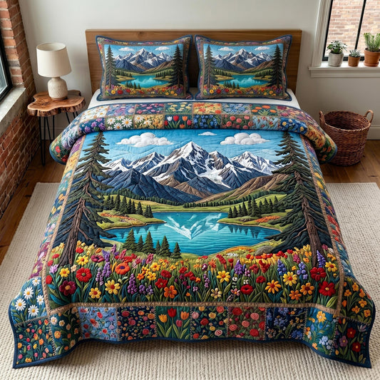 Blossom Meadow 3-Piece Quilted Bedding Set GFTOTP19276
