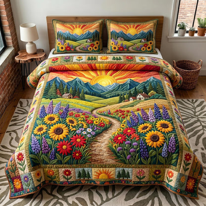 Blossom Meadow 3-Piece Quilted Bedding Set GFTOTP19277