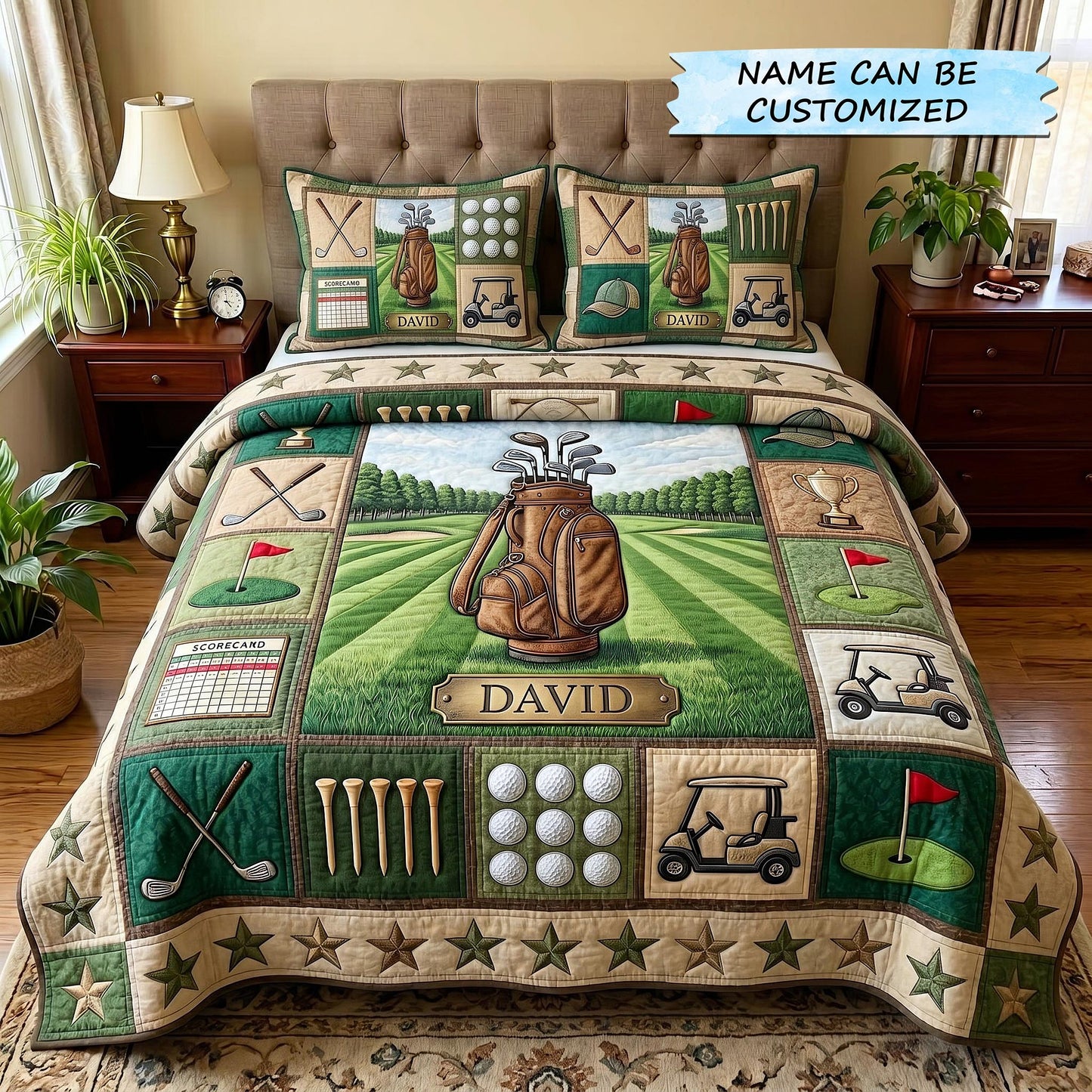 Swing Life 3-Piece Quilted Bedding Set QTCUZ GFTOTP19313