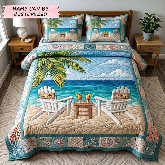 Seaside Together 3-Piece Quilted Bedding Set QTCUZ GFTOTP19338