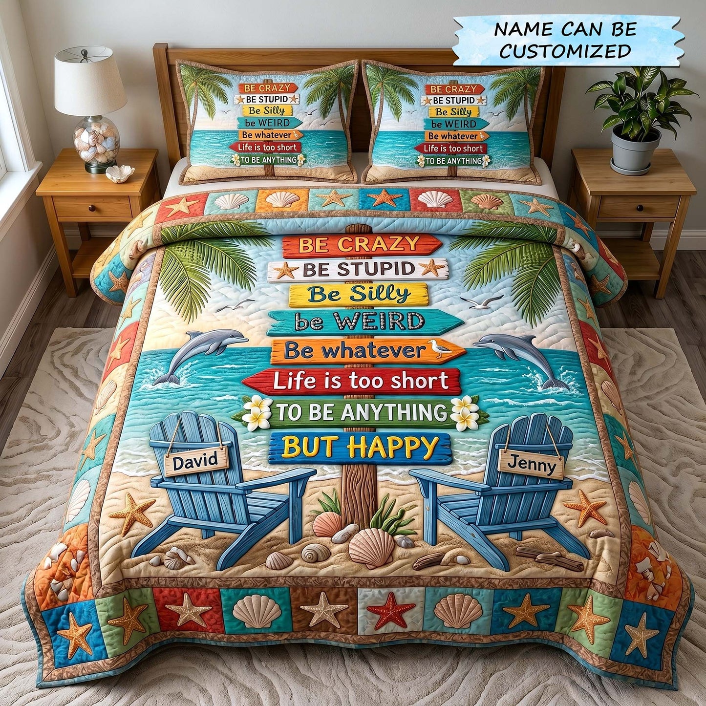 Seaside Together 3-Piece Quilted Bedding Set QTCUZ GFTOTP19339