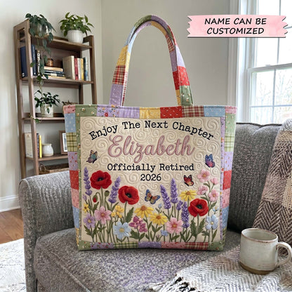 Happy Retirement Quilted Tote Bag QTCUZ GFTOTP19351