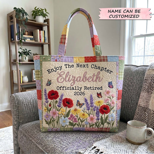 Happy Retirement Quilted Tote Bag QTCUZ GFTOTP19351