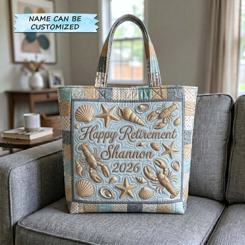 Happy Retirement Quilted Tote Bag QTCUZ GFTOTP19356