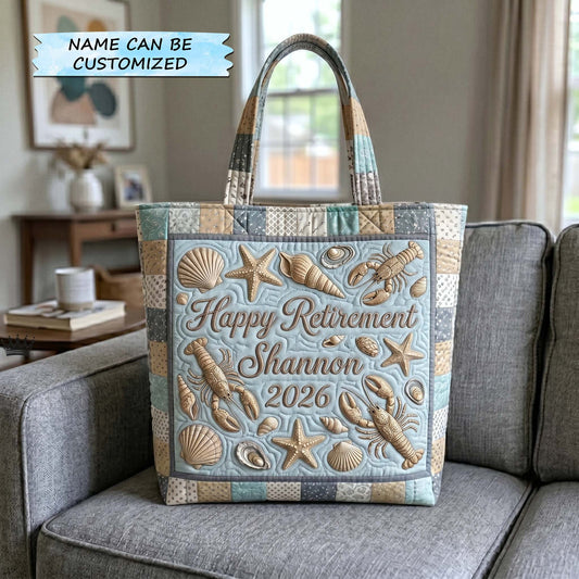Happy Retirement Quilted Tote Bag QTCUZ GFTOTP19356