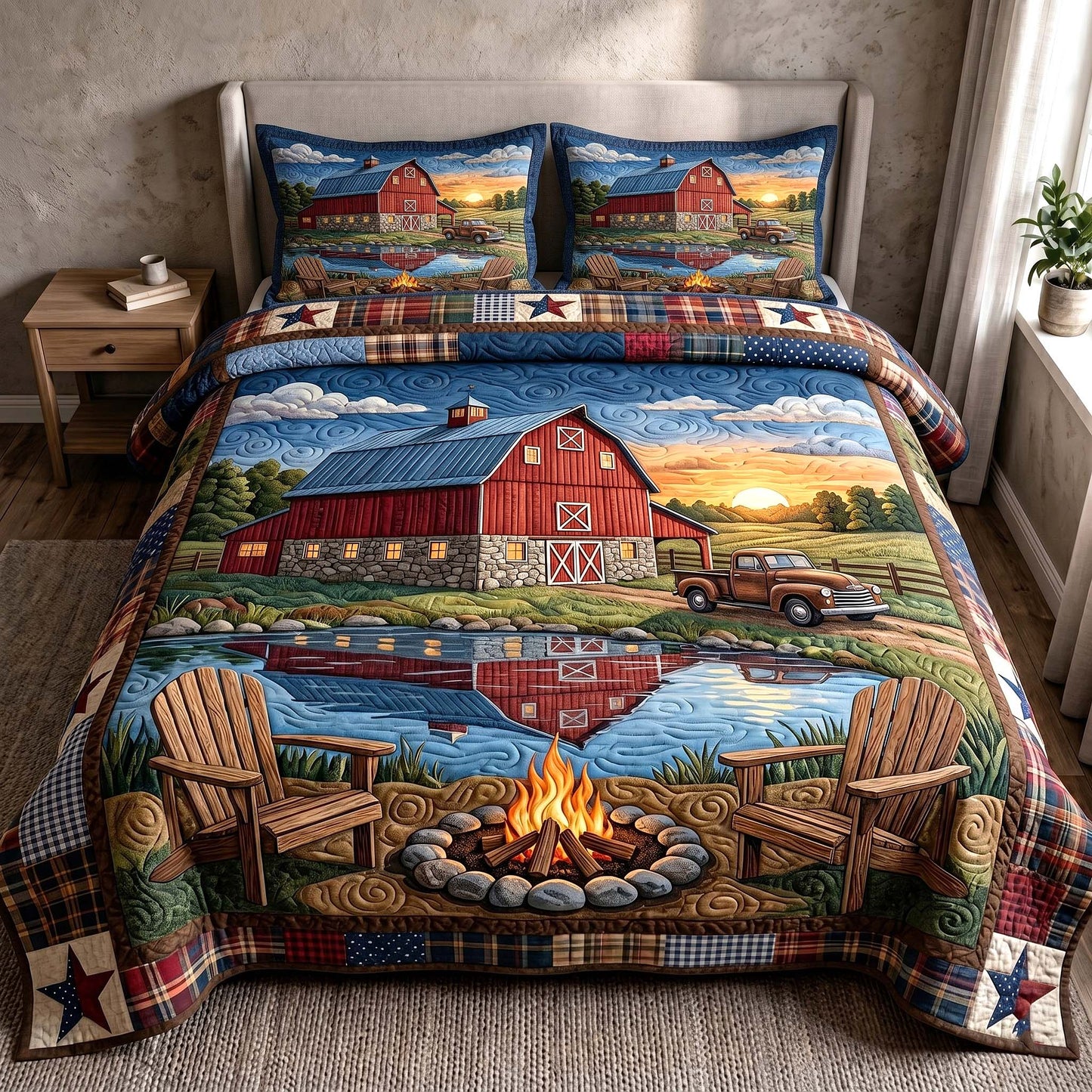 Rustic Homestead 3-Piece Quilted Bedding Set GFTOTP19404