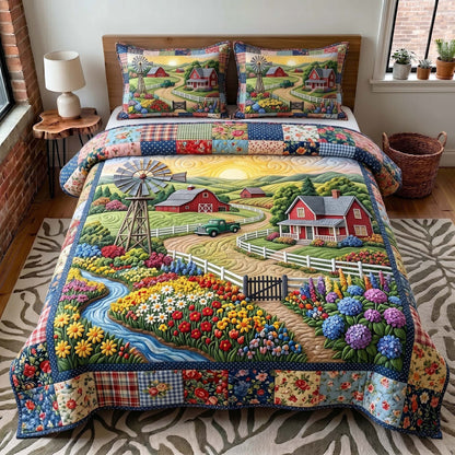 Rustic Homestead 3-Piece Quilted Bedding Set GFTOTP19405