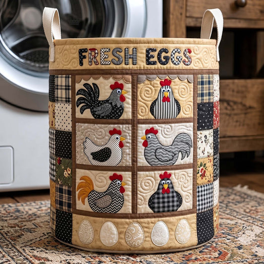 Homestead Hen Quilted Laundry Basket GFTOTP19408
