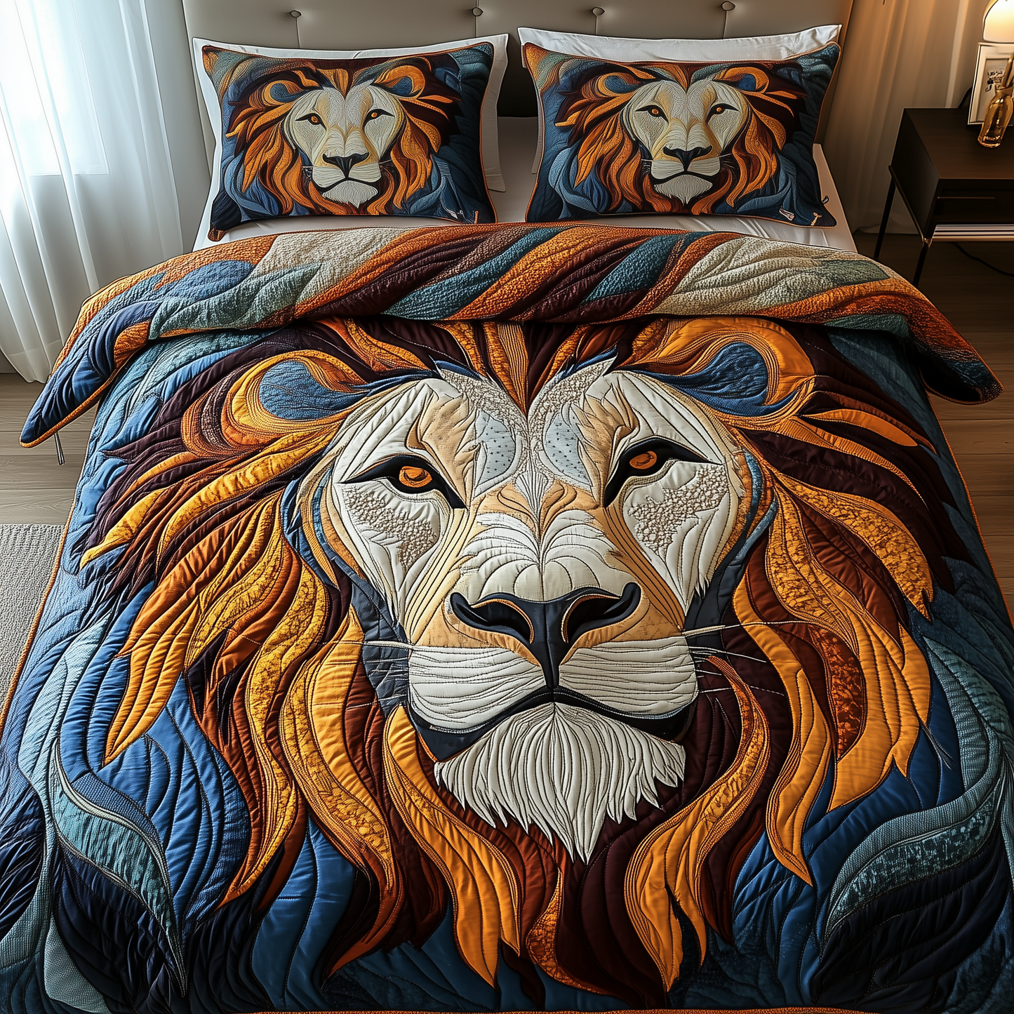 Mighty Lion 3-Piece Quilted Bedding Set GFTOTP1940