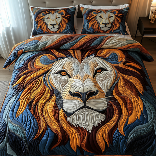 Mighty Lion 3-Piece Quilted Bedding Set GFTOTP1940