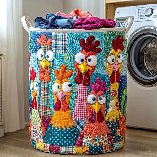 Clucky Chaos Quilted Laundry Basket GFTOTP19410
