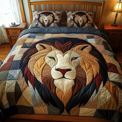 Mighty Lion 3-Piece Quilted Bedding Set GFTOTP1941