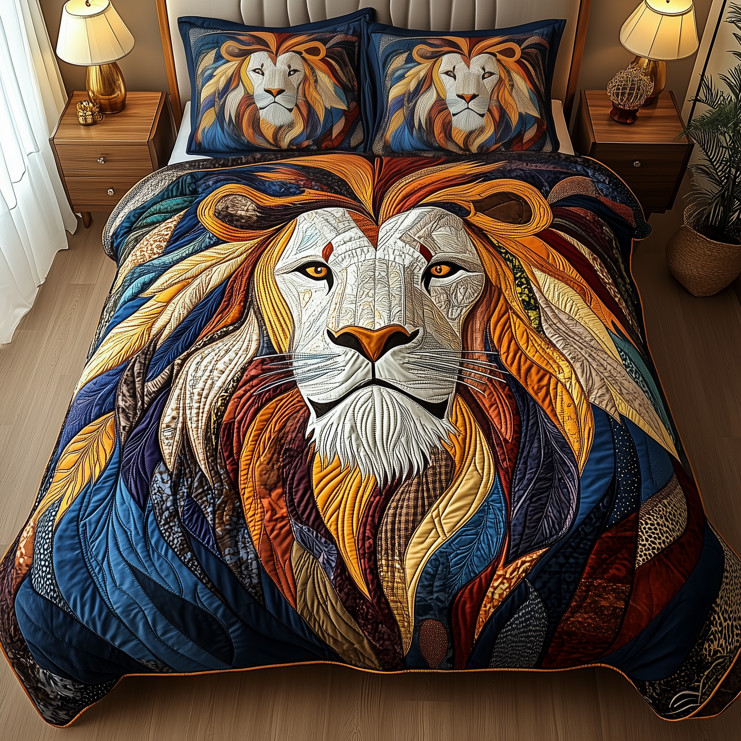 Mighty Lion 3-Piece Quilted Bedding Set GFTOTP1942