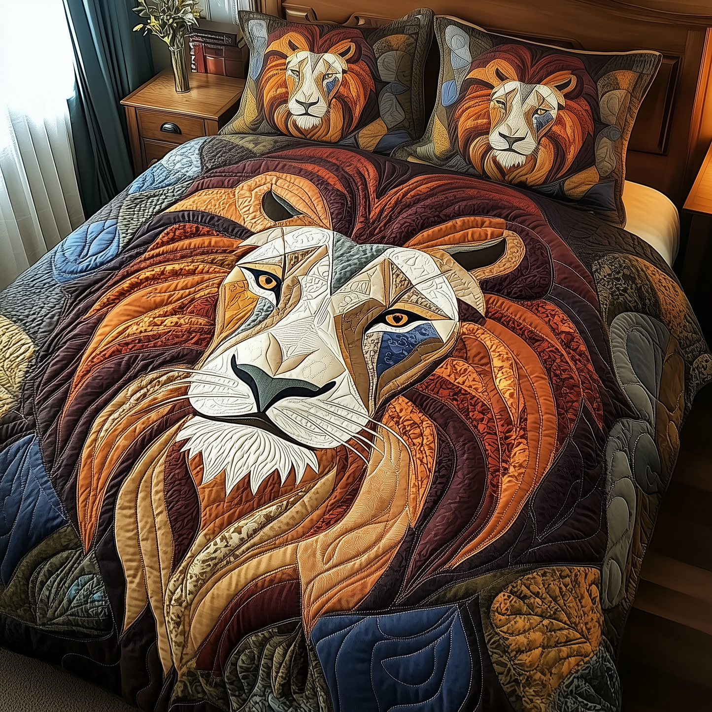 Mighty Lion 3-Piece Quilted Bedding Set GFTOTP1943