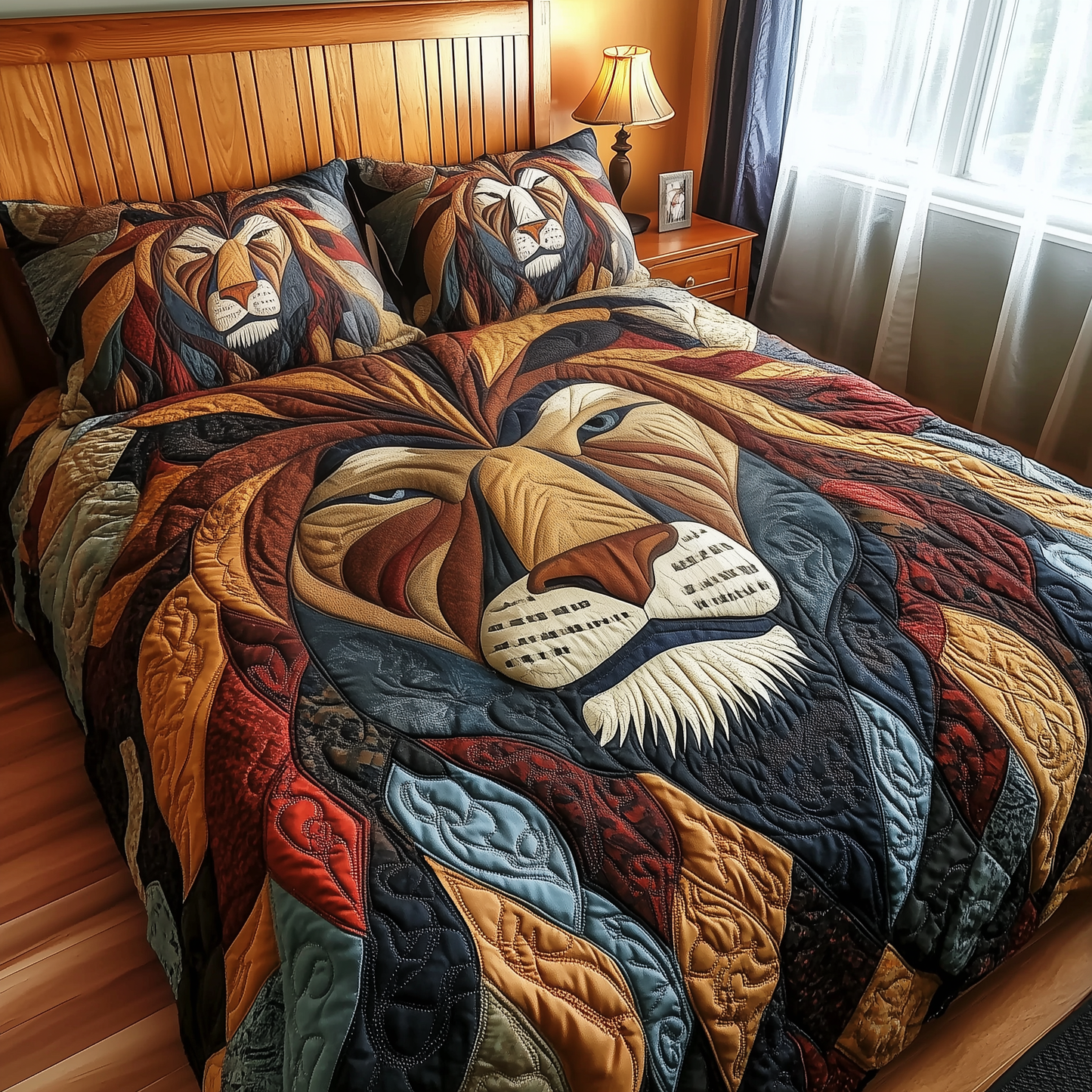 Mighty Lion 3-Piece Quilted Bedding Set GFTOTP1944