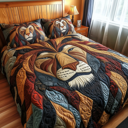 Mighty Lion 3-Piece Quilted Bedding Set GFTOTP1944