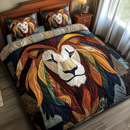 Mighty Lion 3-Piece Quilted Bedding Set GFTOTP1945