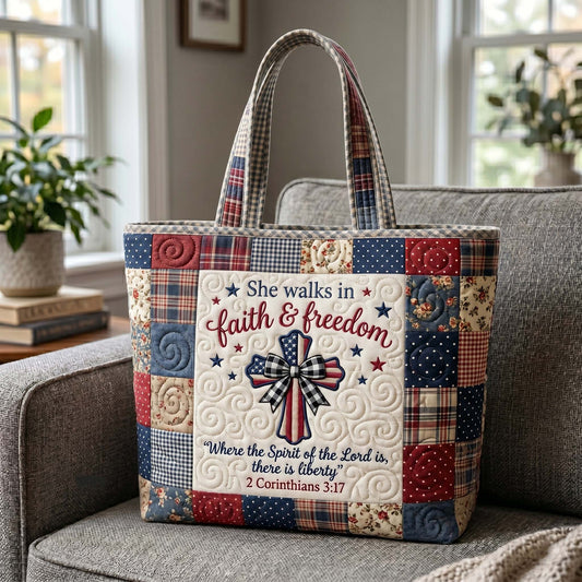 Faith Liberty Quilted Tote Bag GFTOTP19467