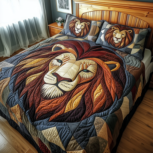 Mighty Lion 3-Piece Quilted Bedding Set GFTOTP1946