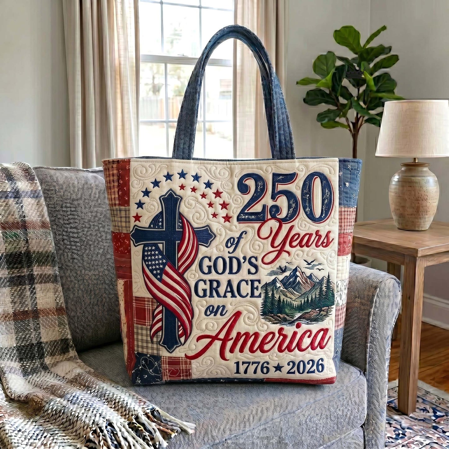 Faith Liberty Quilted Tote Bag GFTOTP19494
