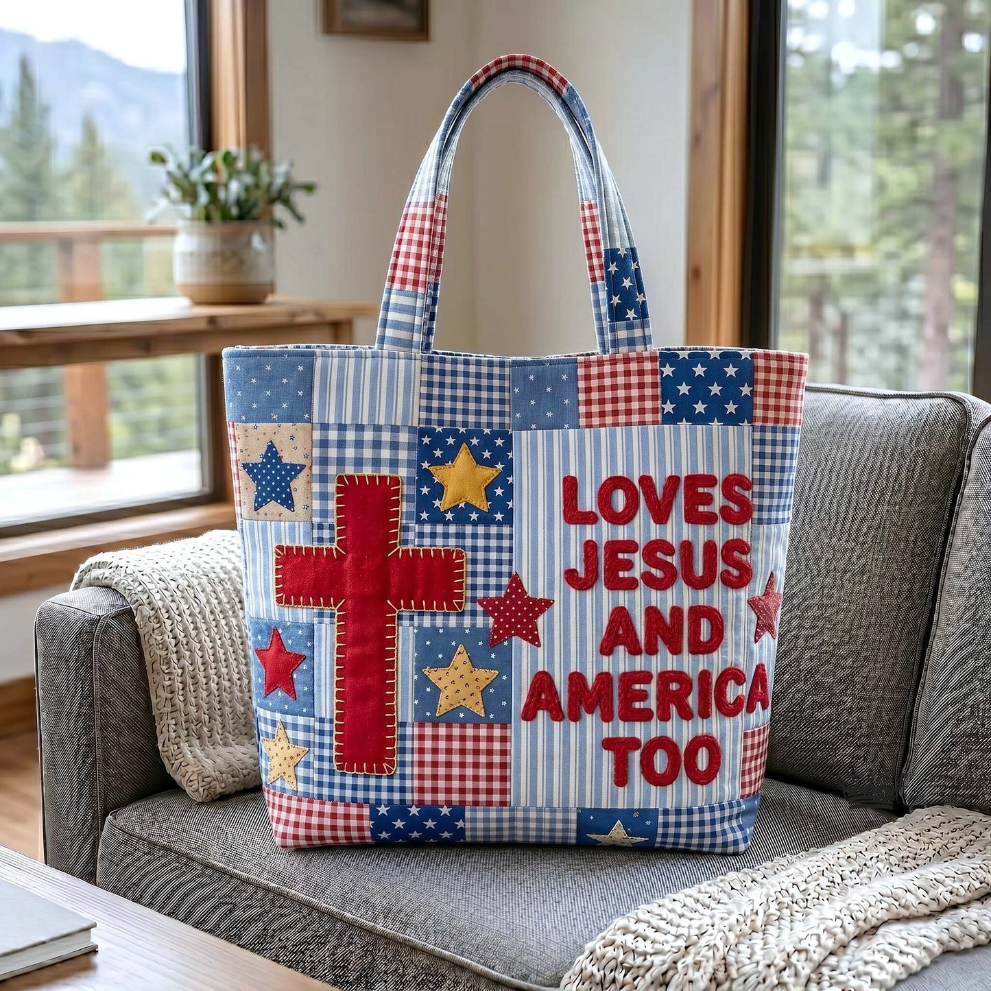 Faith Liberty Quilted Tote Bag GFTOTP19495
