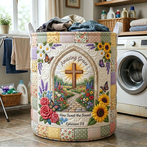 Words Of Faith Quilted Laundry Basket GFTOTP19537