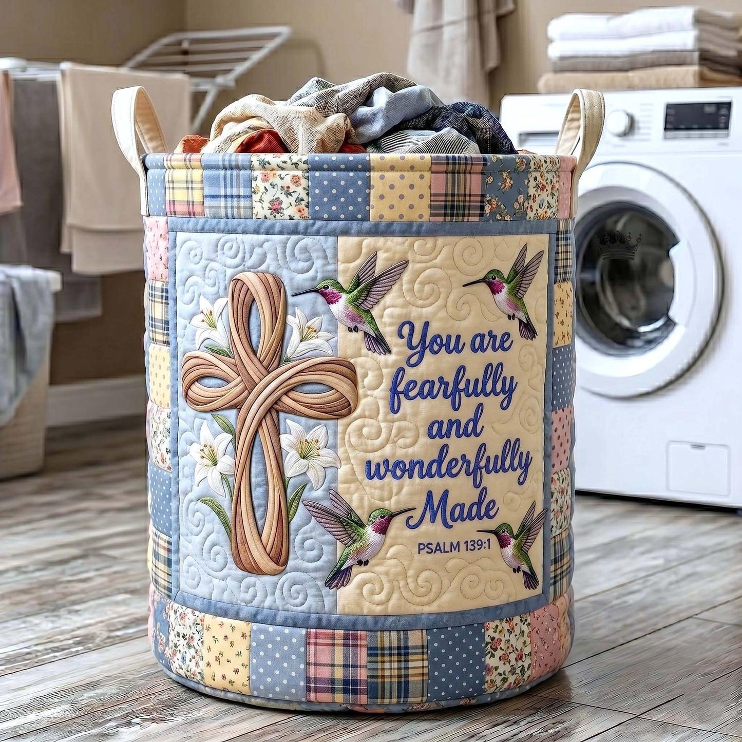 Grace Garden Quilted Laundry Basket GFTOTP19544