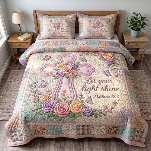 Grace In Bloom 3-Piece Quilted Bedding Set GFTOTP19547