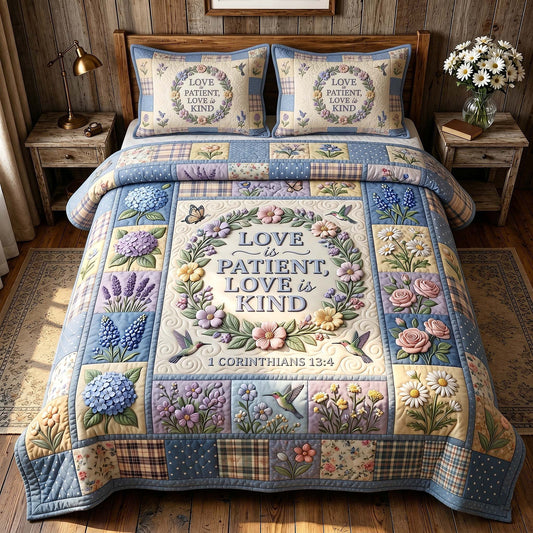 Grace In Bloom 3-Piece Quilted Bedding Set GFTOTP19548