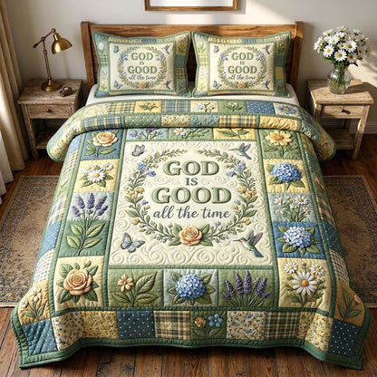 Grace In Bloom 3-Piece Quilted Bedding Set GFTOTP19550