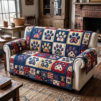 Patriotic Paws Quilted Sofa Cover GFTOTP19593