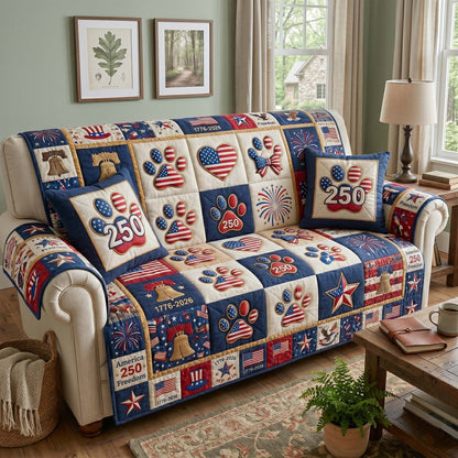 Patriotic Paws Quilted Sofa Cover GFTOTP19594
