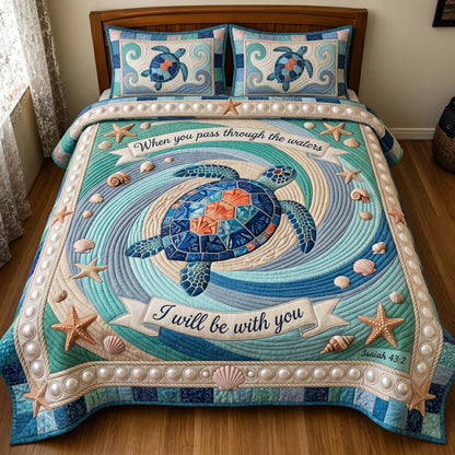 Turtle Grace 3-Piece Quilted Bedding Set GFTOTP19599