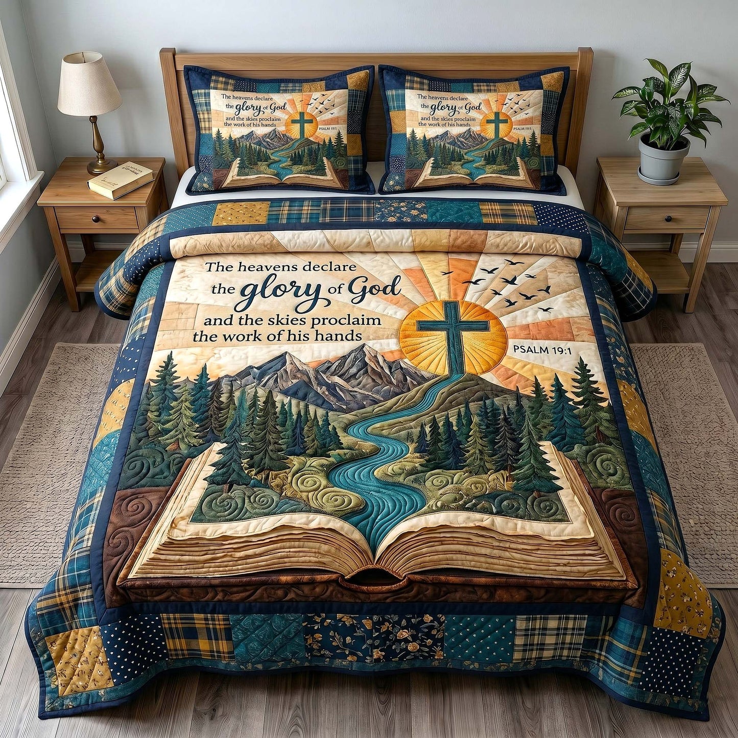 Faithful Forest 3-Piece Quilted Bedding Set GFTOTP19606