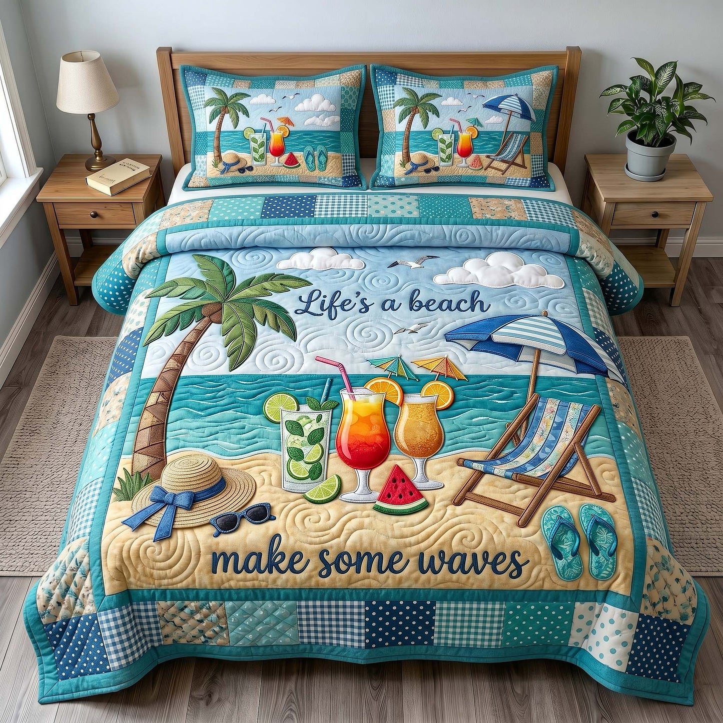 Summer Escape 3-Piece Quilted Bedding Set GFTOTP19610
