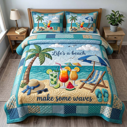 Summer Escape 3-Piece Quilted Bedding Set GFTOTP19610
