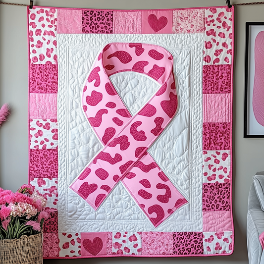 Breast Cancer Ribbon Quilted Blanket GFTOTP1961