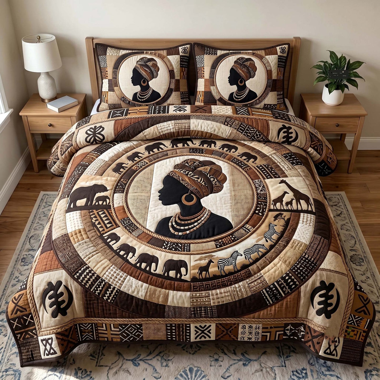 Golden Queen 3-Piece Quilted Bedding Set GFTOTP19663