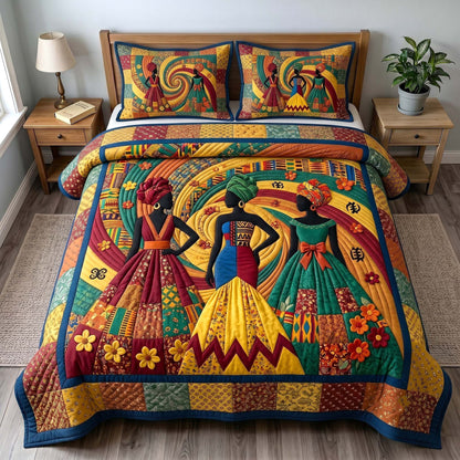 Golden Queen 3-Piece Quilted Bedding Set GFTOTP19665