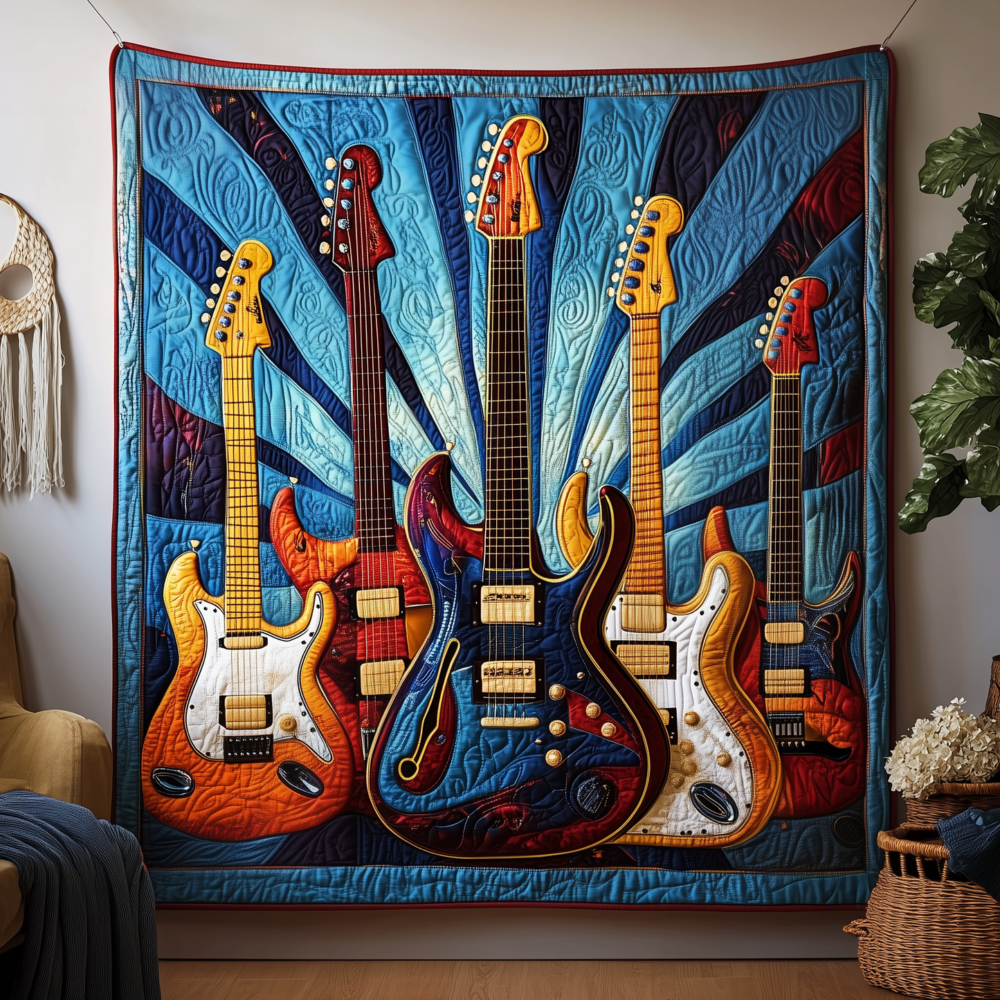 Sunshine Electric Guitar Quilted Blanket GFTOTP1966
