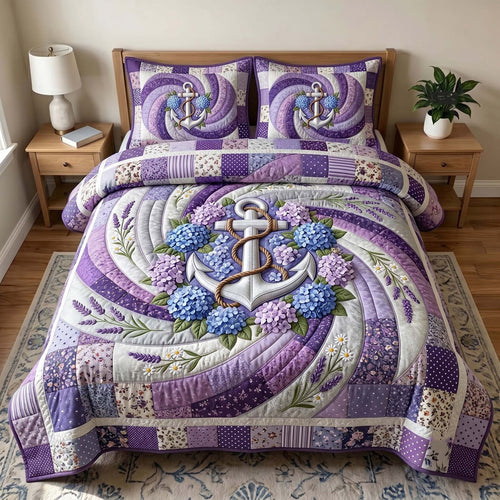 Floral Anchor 3-Piece Quilted Bedding Set GFTOTP19678