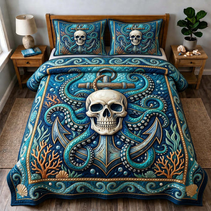 Kraken Anchor 3-Piece Quilted Bedding Set GFTOTP19679