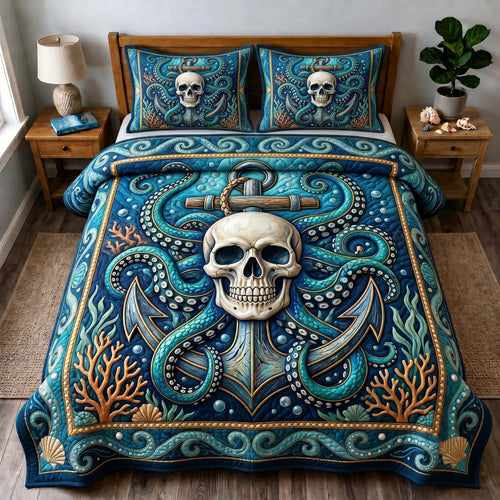 Kraken Anchor 3-Piece Quilted Bedding Set GFTOTP19679