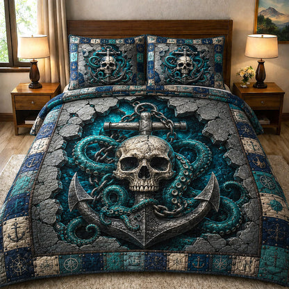 Kraken Anchor 3-Piece Quilted Bedding Set GFTOTP19680