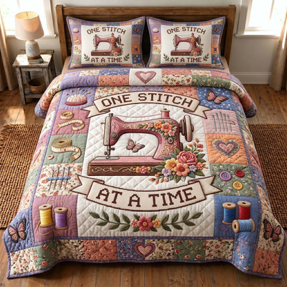 Petal Stitchery 3-Piece Quilted Bedding Set GFTOTP19688