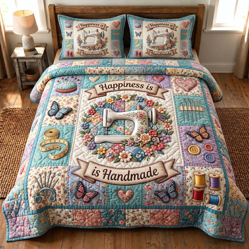 Petal Stitchery 3-Piece Quilted Bedding Set GFTOTP19689