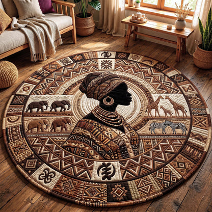 African Roots Quilted Round Mat GFTOTP19693